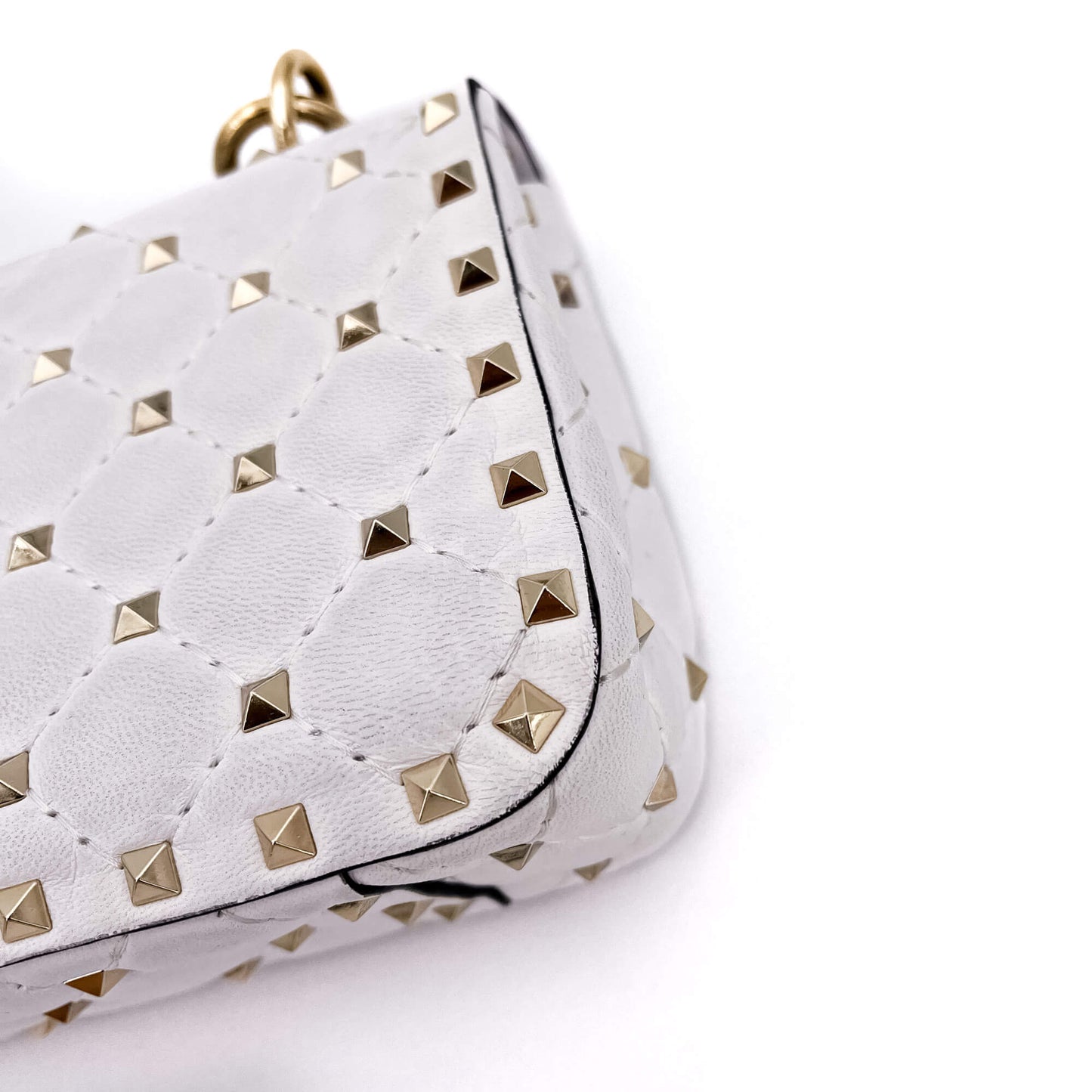 Second hand Valentino Garavani Small Rockstud Spike Nappa Leather 2way White - Tabita Bags