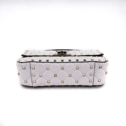 Second hand Valentino Garavani Small Rockstud Spike Nappa Leather 2way White - Tabita Bags