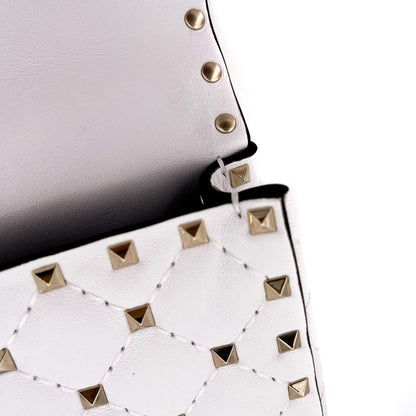 Second hand Valentino Garavani Small Rockstud Spike Nappa Leather 2way White - Tabita Bags