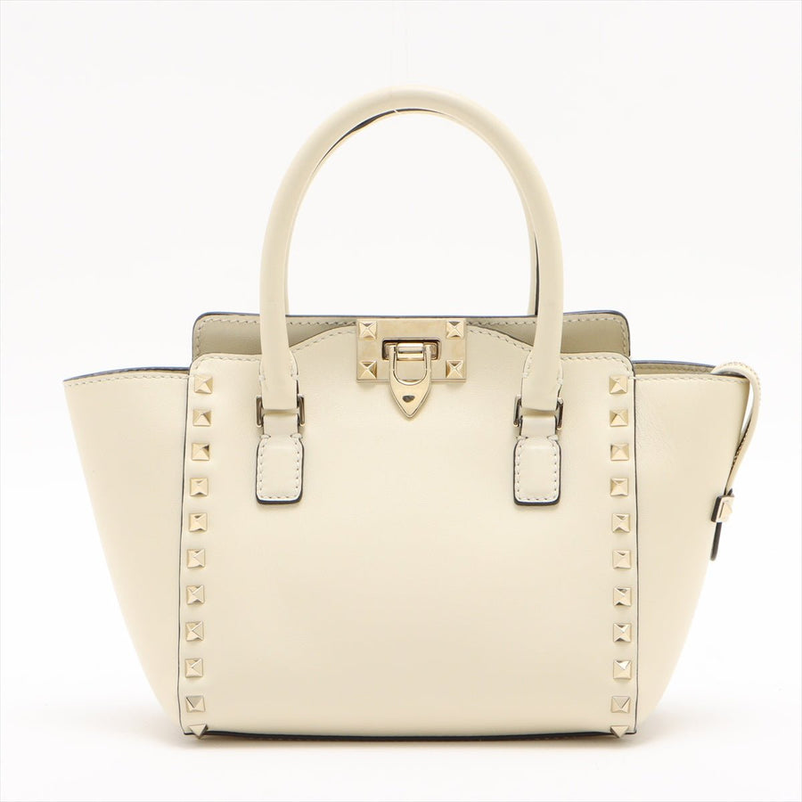 Second hand Valentino Garavani Valentino Garavani Rockstud Leather 2way White - Tabita Bags