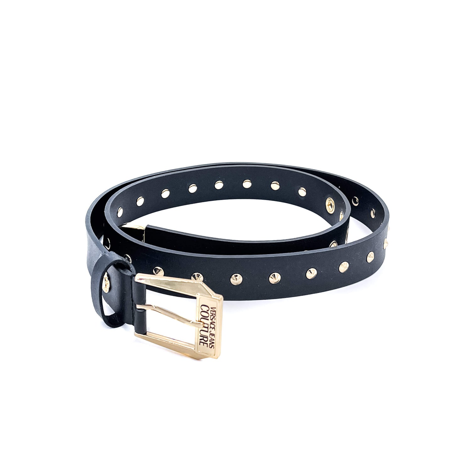 Second hand Versace Jeans Couture Studs Leather Black Belt - Tabita Bags