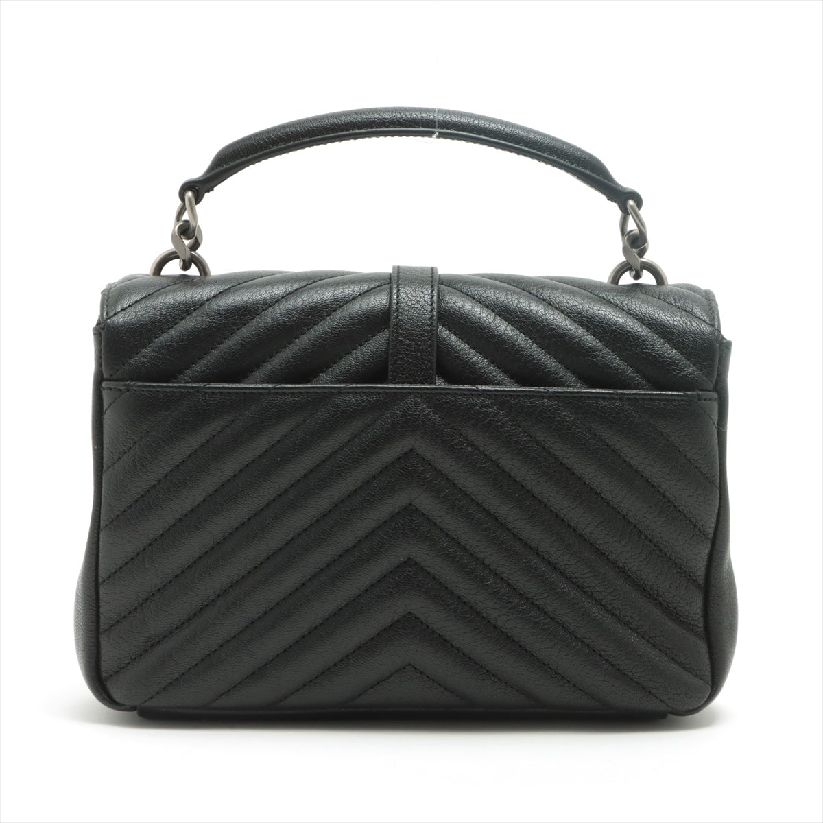 Second hand Yves Saint Laurent College Small Quilted "Y" Leather Black Bag - Tabita Bags