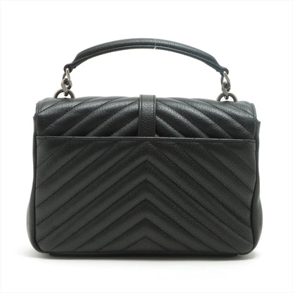 Second hand Yves Saint Laurent College Small Quilted "Y" Leather Black Bag - Tabita Bags