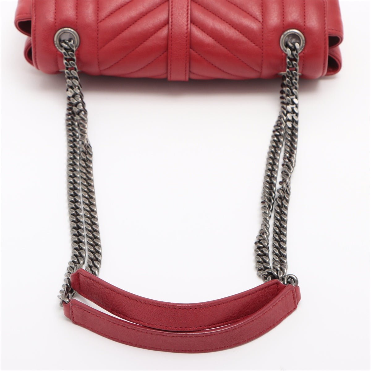 Second hand Yves Saint Laurent Envelope Leather Red Chain Shoulder Bag - Tabita Bags