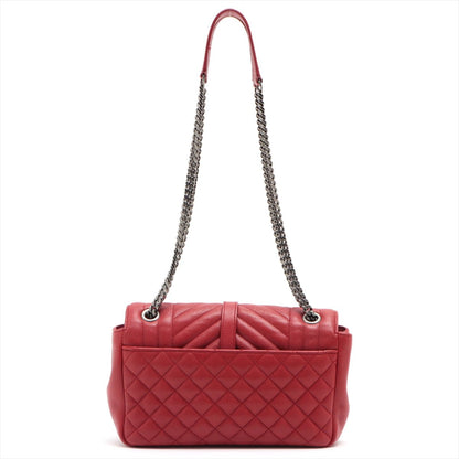 Second hand Yves Saint Laurent Envelope Leather Red Chain Shoulder Bag - Tabita Bags