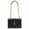 Second hand Yves Saint Laurent Envelope Medium Quilted Embossed Leather Black - Tabita Bags