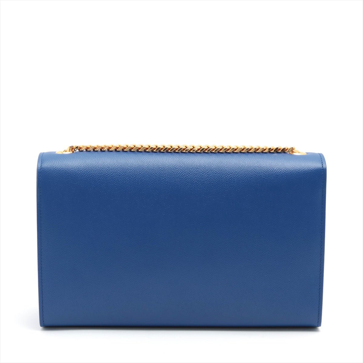 Second hand Yves Saint Laurent Kate Medium Grain de Poudre Leather Blue 2-Way Flap Bag - Tabita Bags