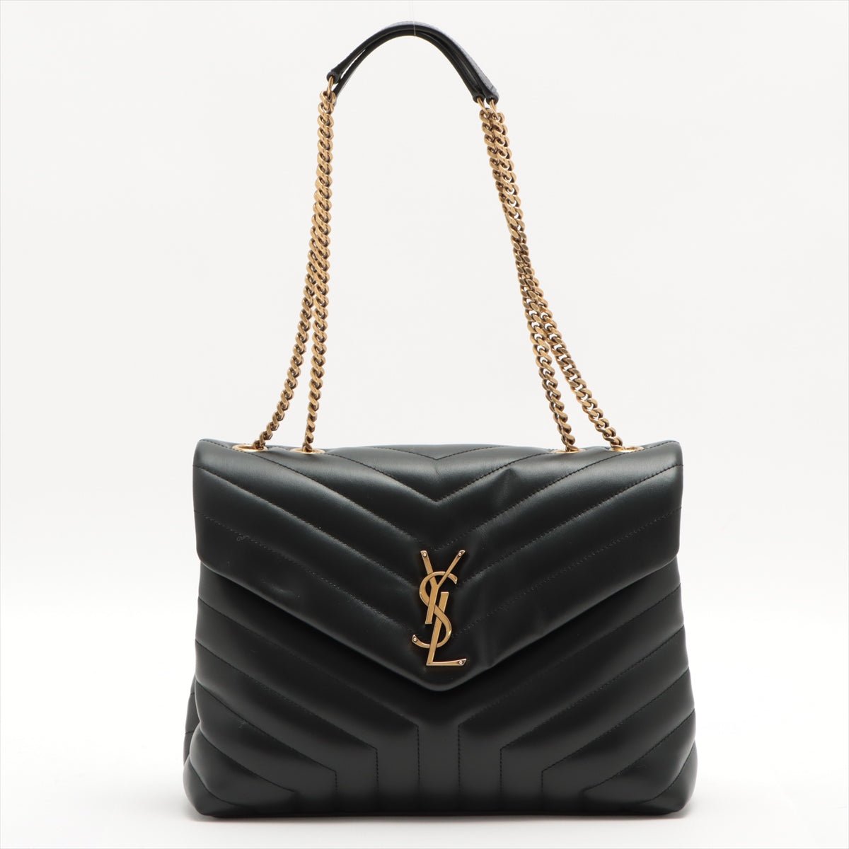 Second hand Yves Saint Laurent Loulou Medium Chain in Black Quilted "Y" Leather - Tabita Bags