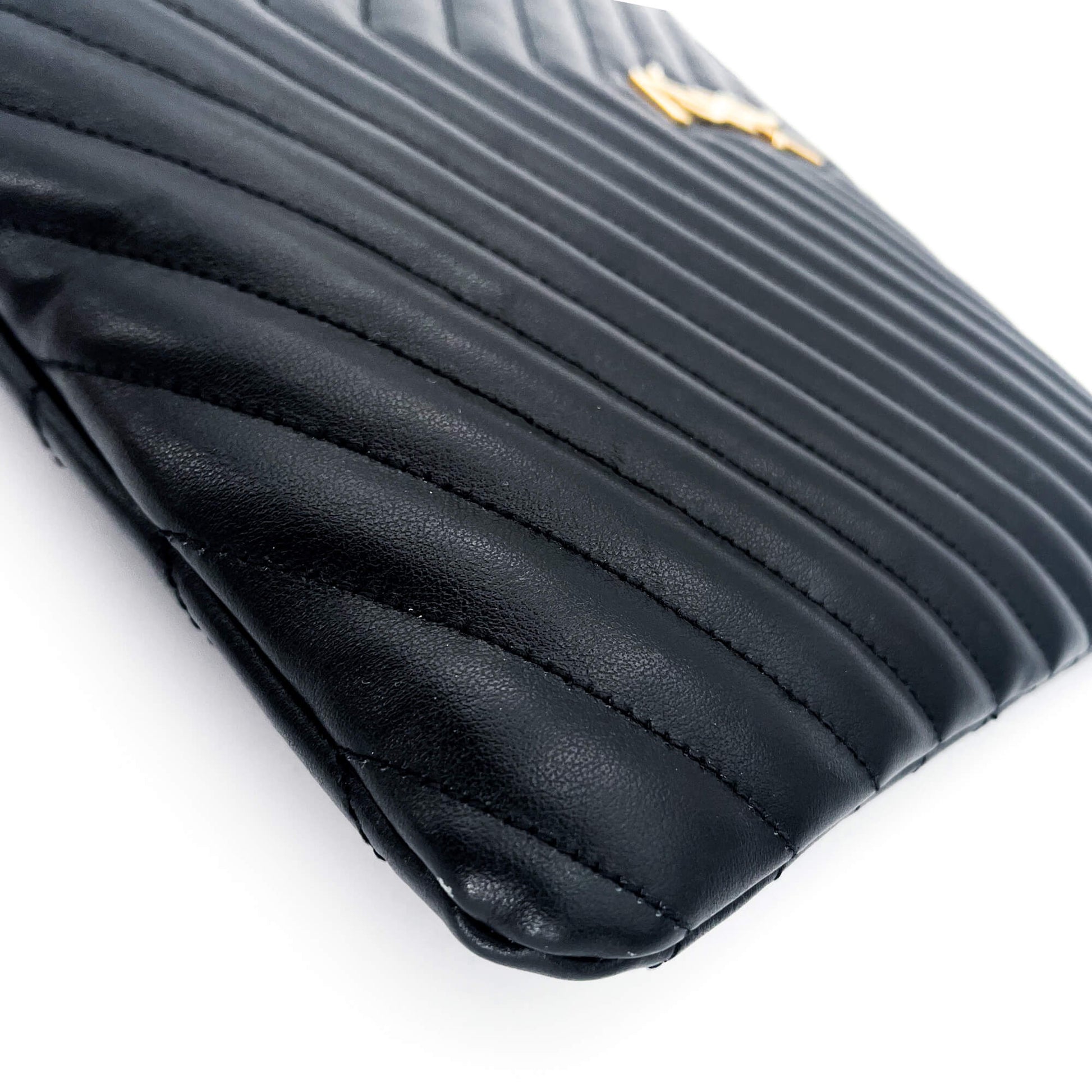 Yves Saint Laurent-New Jolie Black Leather Clutch-at Tabita Bags