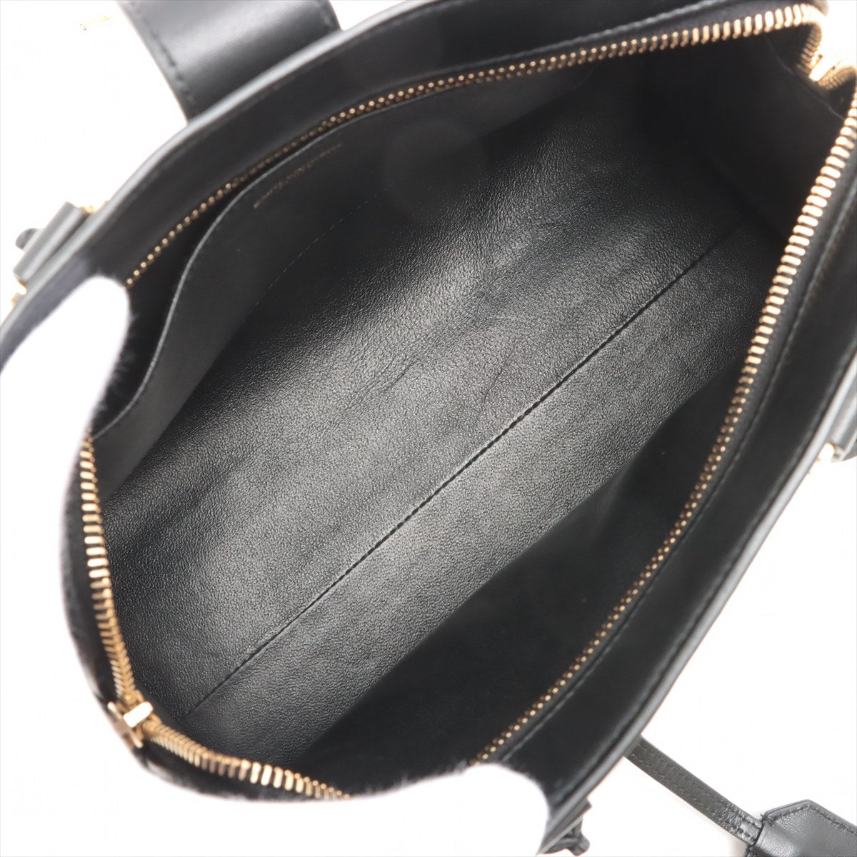 Second hand Yves Saint Laurent Paris Baby Cabas 2-Way Leather Black Bag - Tabita Bags