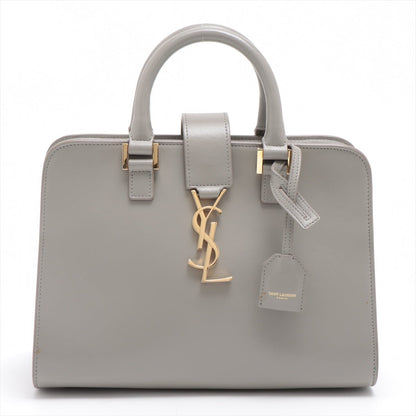 Second hand Yves Saint Laurent Paris Baby Cabas Leather 2-way Grey - Tabita Bags