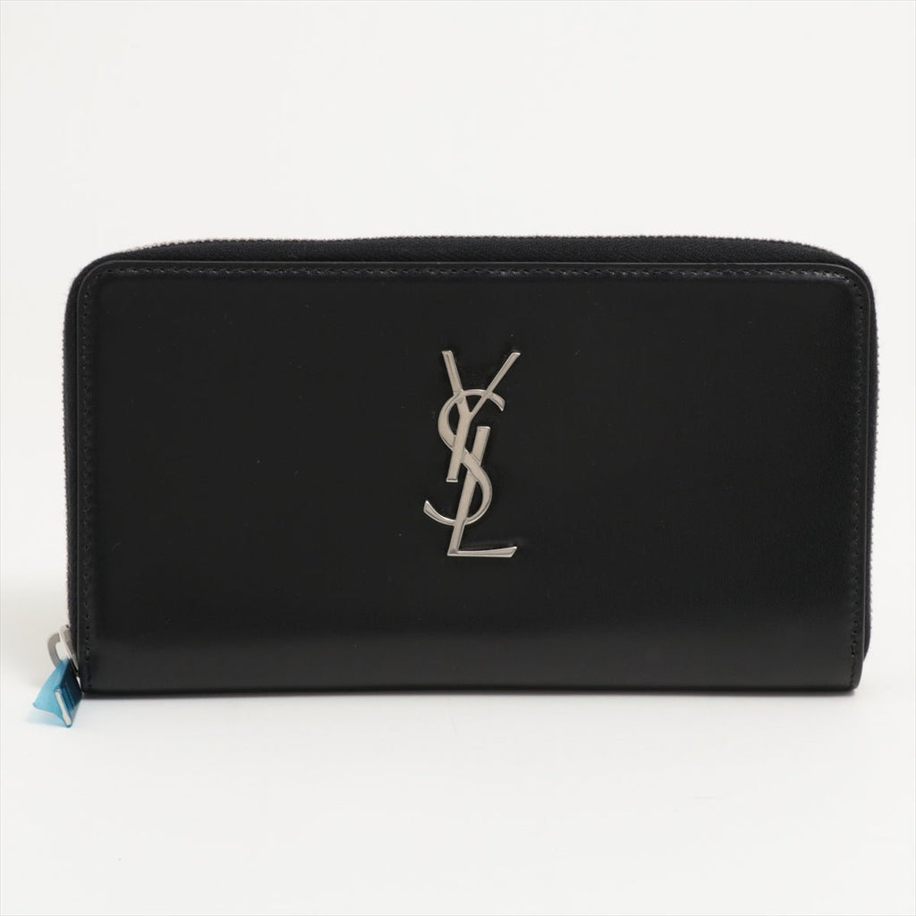 Second hand Yves Saint Laurent Paris Round Zip Wallet Black Leather - Tabita Bags
