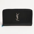 Second hand Yves Saint Laurent Paris Round Zip Wallet Black Leather - Tabita Bags