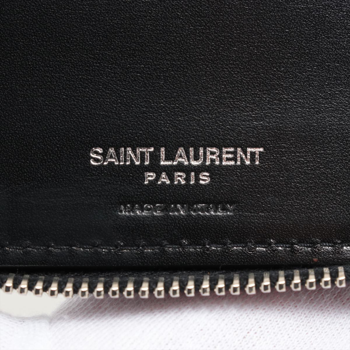 Second hand Yves Saint Laurent Paris Round Zip Wallet Black Leather - Tabita Bags