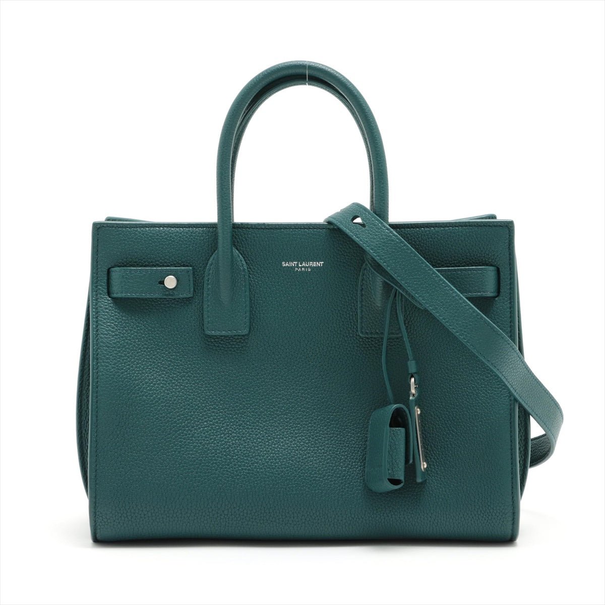 Second hand Yves Saint Laurent Sac de Jour Baby Leather Dark Green 2-Way Tote - Tabita Bags