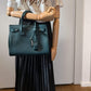 Second hand Yves Saint Laurent Sac de Jour Baby Leather Dark Green 2-Way Tote - Tabita Bags