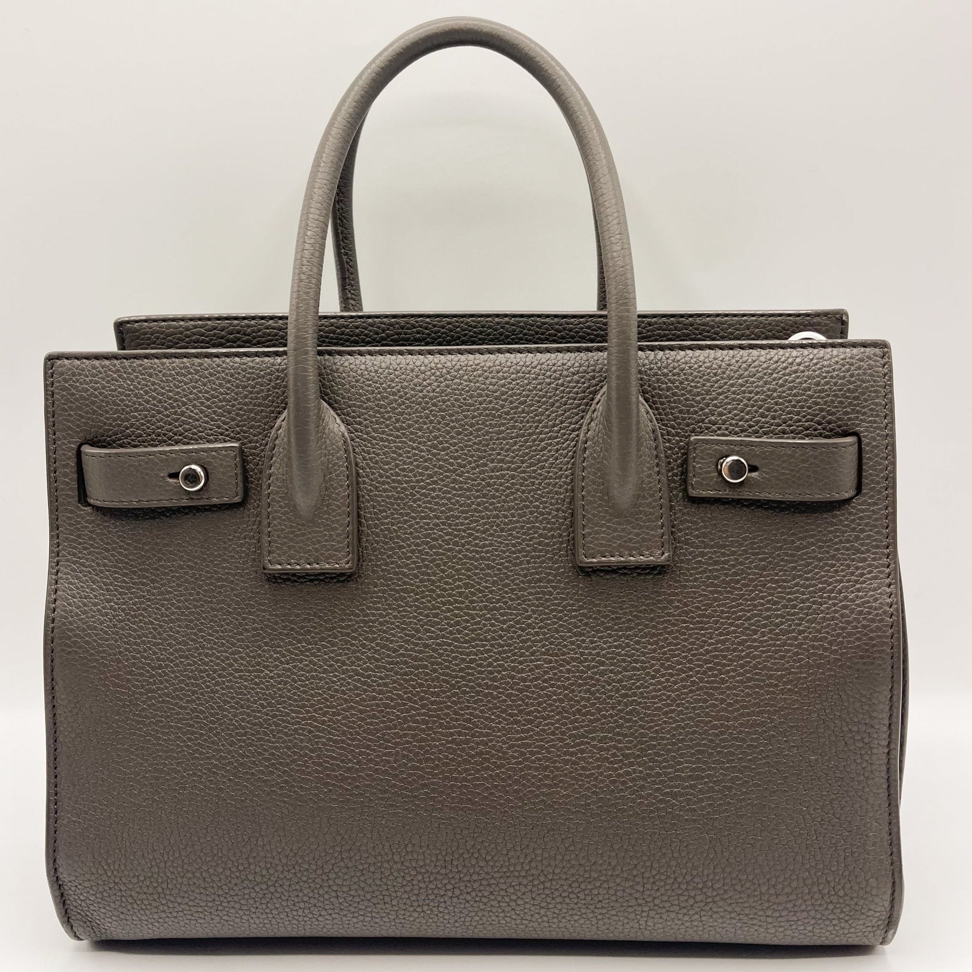 Second hand Yves Saint Laurent Sac de Jour Tote Baby in Grey Leather - Tabita Bags